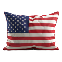 3D Rendering of a Cushion with USA Flag on it on Transparent Background png