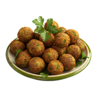 3D Rendering of a Meat Balls in a Plate on Transparent Background png