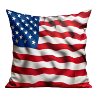 3D Rendering of a Cushion with USA Flag on it on Transparent Background png