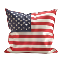 3D Rendering of a Cushion with USA Flag on it on Transparent Background png