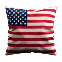 3D Rendering of a Cushion with USA Flag on it on Transparent Background png