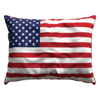 3D Rendering of a Cushion with USA Flag on it on Transparent Background png