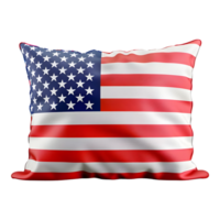 3D Rendering of a Cushion with USA Flag on it on Transparent Background png