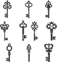 Silhouette flat key black color only vector