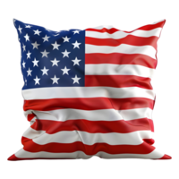 3D Rendering of a Cushion with USA Flag on it on Transparent Background png