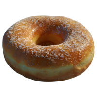 3D Rendering of a Brown Donut on Transparent Background png