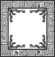 Silhouette Greek square frame black color only vector