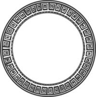 Silhouette Greek Circle Frame black color only vector