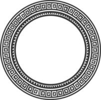 Silhouette Greek Circle Frame black color only vector