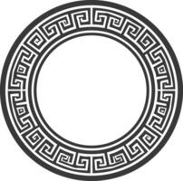 Silhouette Greek Circle Frame black color only vector