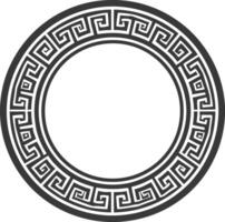 Silhouette Greek Circle Frame black color only vector