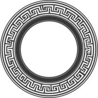 Silhouette Greek Circle Frame black color only vector