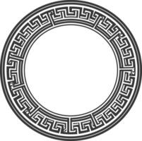 Silhouette Greek Circle Frame black color only vector