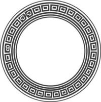 Silhouette Greek Circle Frame black color only vector