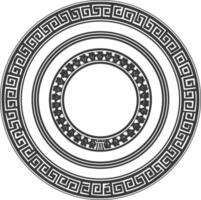 Silhouette Greek Circle Frame black color only vector