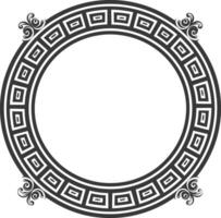 Silhouette Greek Circle Frame black color only vector