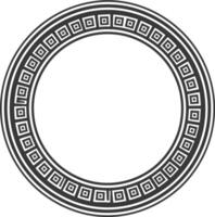 Silhouette Greek Circle Frame black color only vector