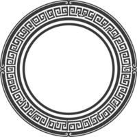 Silhouette Greek Circle Frame black color only vector