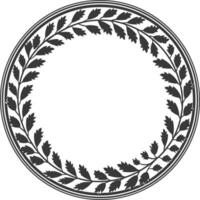 Silhouette Greek Circle Frame black color only vector