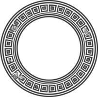 Silhouette Greek Circle Frame black color only vector