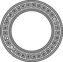 Silhouette Greek Circle Frame black color only vector