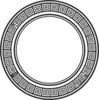 Silhouette Greek Circle Frame black color only vector