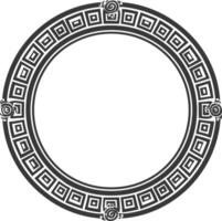 Silhouette Greek Circle Frame black color only vector