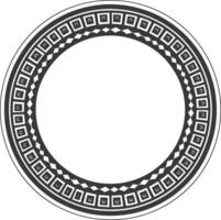 Silhouette Greek Circle Frame black color only vector