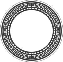 Silhouette Greek Circle Frame black color only vector