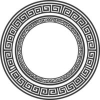 Silhouette Greek Circle Frame black color only vector