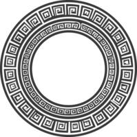 Silhouette Greek Circle Frame black color only vector
