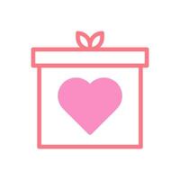 Gift love icon duotune red pink valentine illustration vector