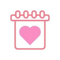 Calendar Love icon duotune red pink valentine illustration vector