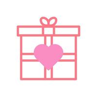 Gift love icon duotune red pink valentine illustration vector