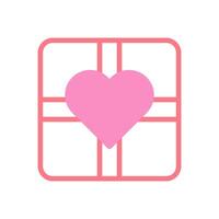 Gift love icon duotune red pink valentine illustration vector