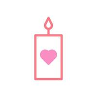 Candle love icon duotune red pink valentine illustration vector