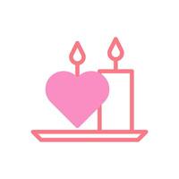 Candle love icon duotune red pink valentine illustration vector