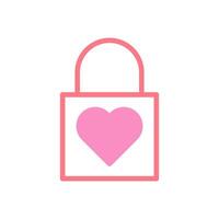 Padlock love icon duotune red pink valentine illustration vector