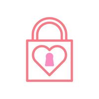 Padlock love icon duotune red pink valentine illustration vector