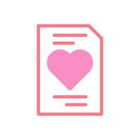 masaje amor icono duotono rojo rosado enamorado ilustración vector