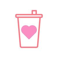 Cup love icon duotune red pink valentine illustration vector