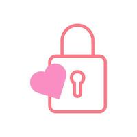 Padlock love icon duotune red pink valentine illustration vector