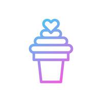 hielo crema amor icono degradado azul púrpura enamorado ilustración vector