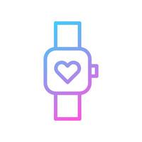 reloj inteligente amor icono degradado azul púrpura enamorado ilustración vector