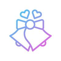 Bell love Icon gradient blue purple valentine illustration vector