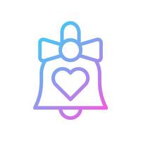 Bell love Icon gradient blue purple valentine illustration vector