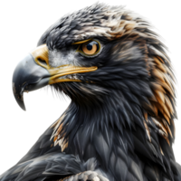 3d le rendu de une d'or Aigle sur transparent Contexte png