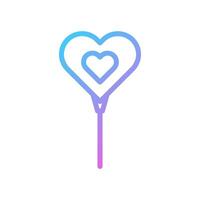 Balloon love Icon gradient blue purple valentine illustration vector