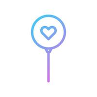globo amor icono degradado azul púrpura enamorado ilustración vector