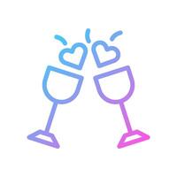 vino amor icono degradado azul púrpura enamorado ilustración vector